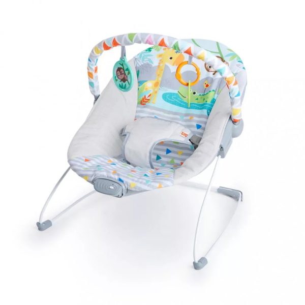 BRIGHT STARTS Rezgö pihenöszék Safari Fun 0hó  9 kg-ig