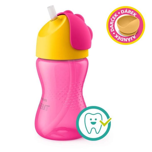Philips AVENT itatópohár rugalmas szívószállal 300ml 12hó lányos - most Petite and Mars szilikon tálkával