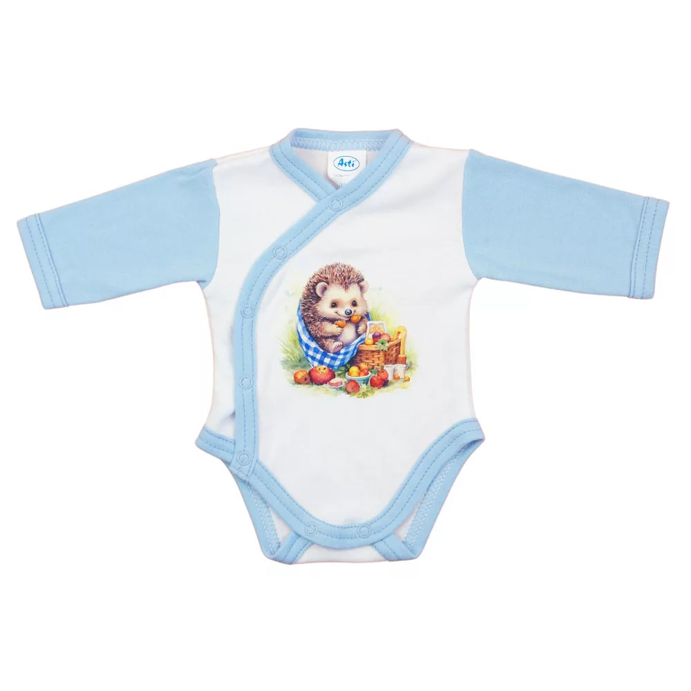 00852063_01 Bébi hosszú ujjú kombidressz elölpatentos Erdõ állatai világoskék 50 - Image 1