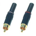 Home RCA 11MF RCA dugó pár, fém, aranyozott, törésgátló, fehér és piros