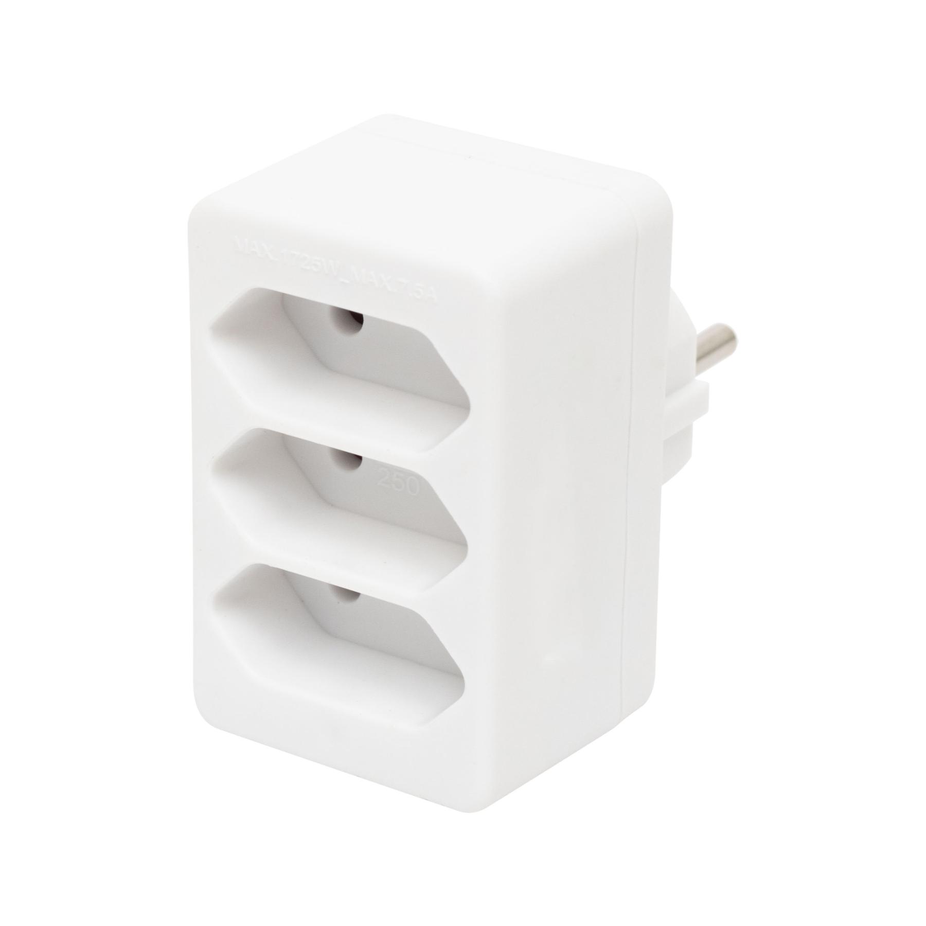 02781 Home NV 23/WH hálózati elosztó, 3 EURO aljzat gyermekvédelemmel ellátva, max. 3 x 500 W, fehér - Image 1