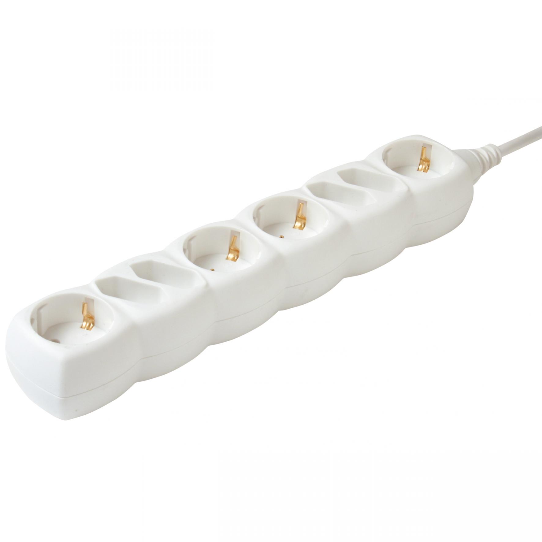 02863 Home NV 18/WH hálózati elosztó, 1,5 m, H05VV-F 3G1,0 mm2 kábel, IP 20 kivitel, 4 védőérintkezős és 4 euro aljzat, max. 3500W, fehér - Image 1