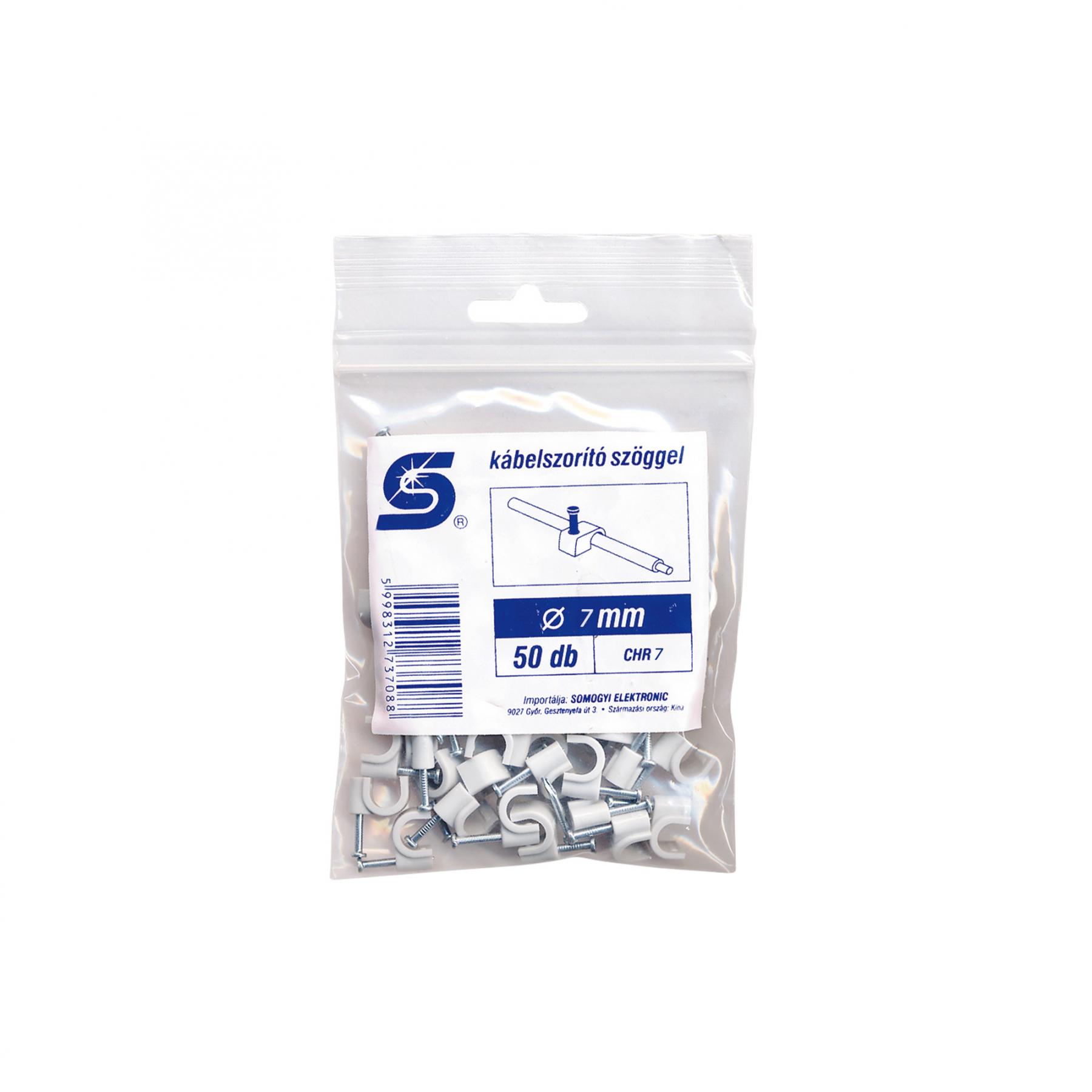 04131 Home CHR 7 kábelbilincs szöggel, 7mm, 50 db, kerek vezetékhez - Image 1