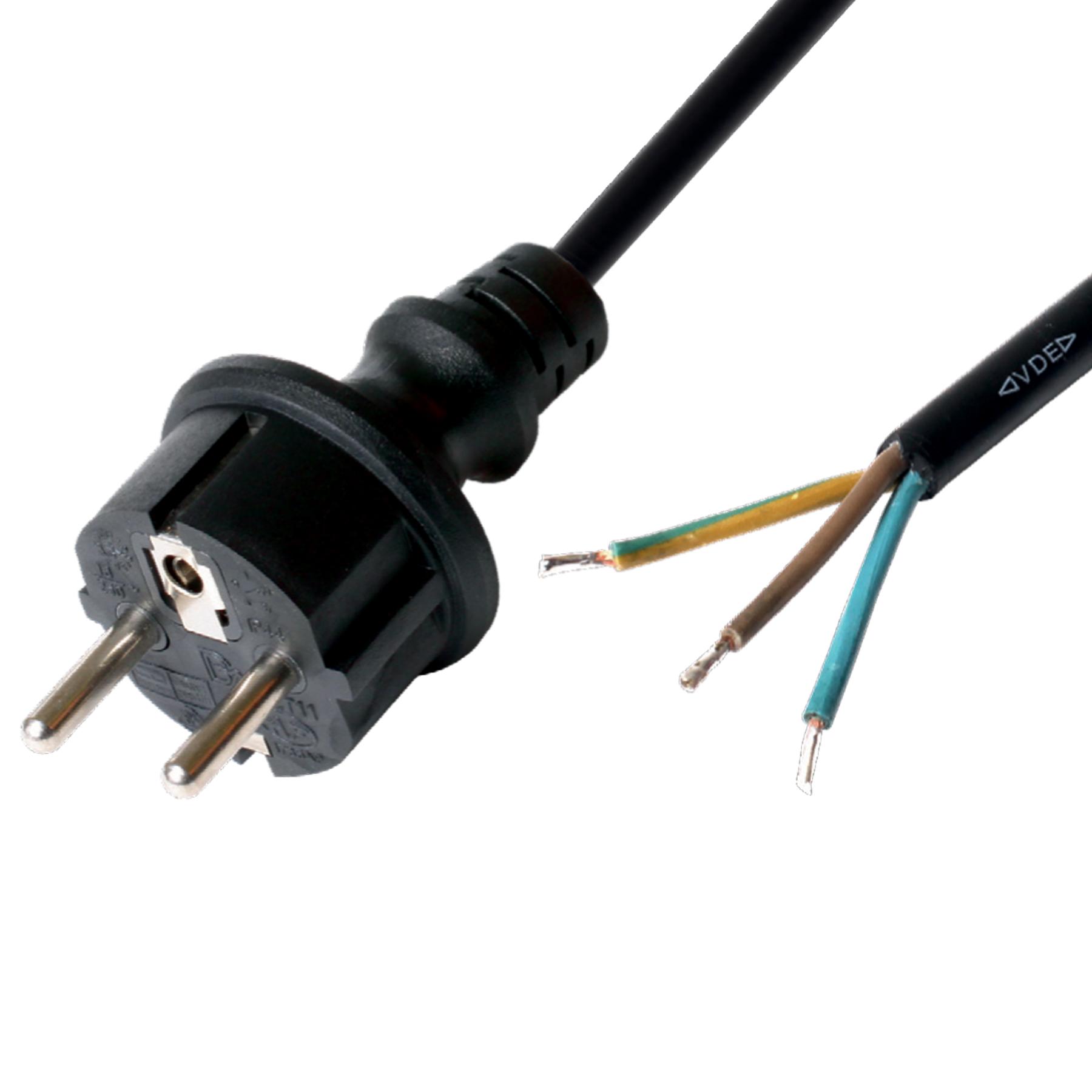 09807 Home N 8-5/1,5 hálózati csatlakozókábel, 5 m, H05RR-F3G1,5mm2 gumikábellel, IP44 csatlakozódugó, védőérintkezős, max.3680W, fekete - Image 1