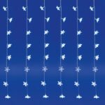 Home KAF 48L LED-es csillag fényfüggöny, 1,5x1 m / 48 db hidegfehér LED csillag figurákban, átlátszó vezeték, hálózati adapter, beltéri kivitel - Image 3