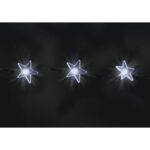 Home KAF 48L LED-es csillag fényfüggöny, 1,5x1 m / 48 db hidegfehér LED csillag figurákban, átlátszó vezeték, hálózati adapter, beltéri kivitel - Image 4