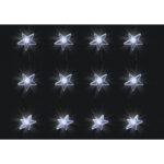 Home KAF 48L LED-es csillag fényfüggöny, 1,5x1 m / 48 db hidegfehér LED csillag figurákban, átlátszó vezeték, hálózati adapter, beltéri kivitel - Image 2