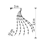 Home ML 150/WW micro LED-es fényfüzérköteg, 150 db melegfehér micro LED, 6 ágú, vékony, ezüstszínű vezeték, hálózati adapter, kül- és beltéri kivitel - Image 6