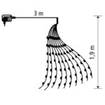 Home ML 200/WH micro LED-es fényfüzérköteg, 200 db hidegfehér micro LED, 10 ágú, vékony, ezüstszínű vezeték, hálózati adapter, kül- és beltéri kivitel - Image 6