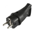 Home NGD 02 földelt dugvilla 45°-os kábelvezetéssel, kül- és beltéren is használható, max. 3680 W, fekete