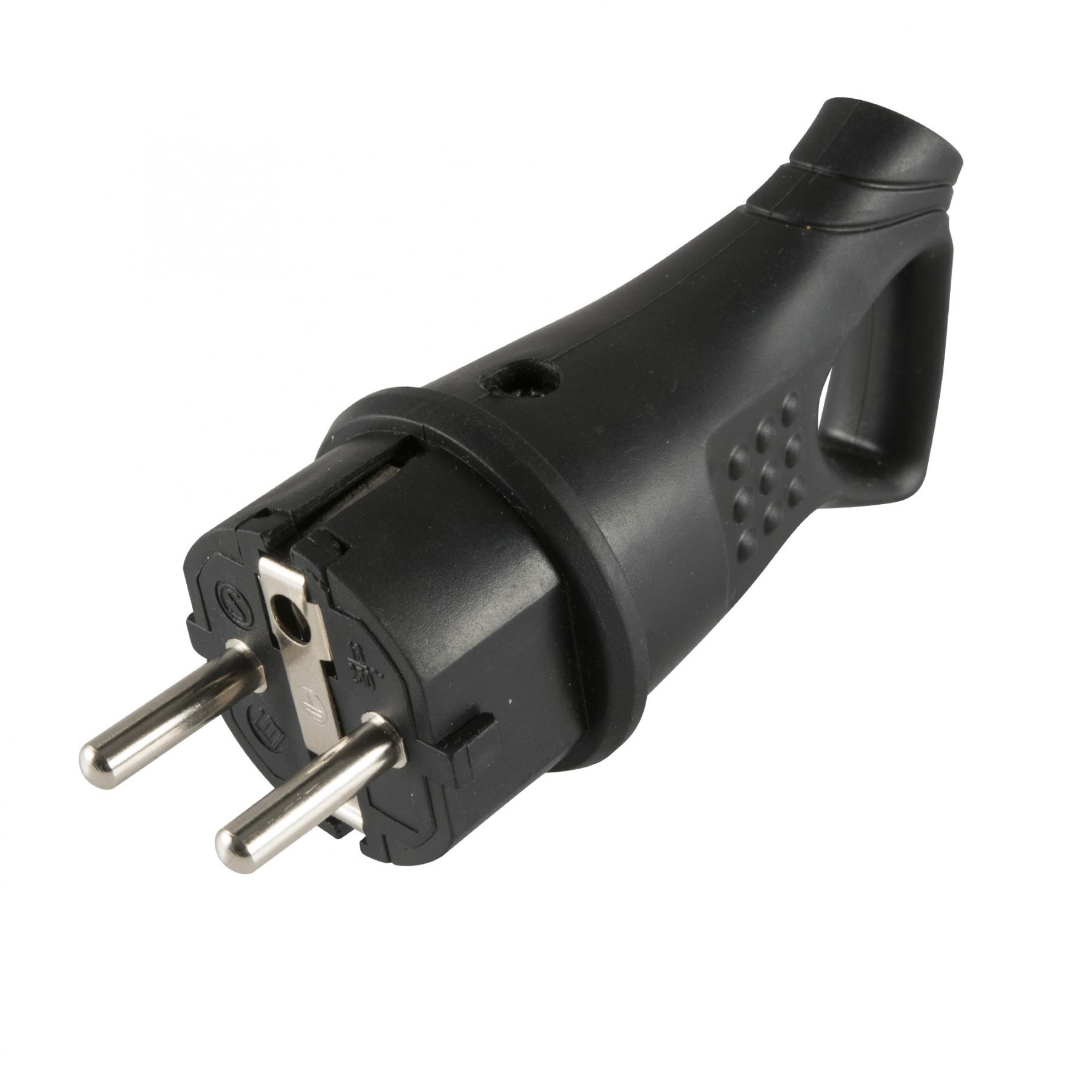 15414 Home NGD 02 földelt dugvilla 45°-os kábelvezetéssel, kül- és beltéren is használható, max. 3680 W, fekete - Image 1