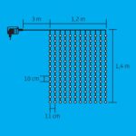 Home KIN 168C/WH LED-es fényfüggöny, 1,2x1,4 m / 168 db hidegfehér LED, fehér vezeték, állófényű, hálózati adapter, beltéri kivitel - Image 3