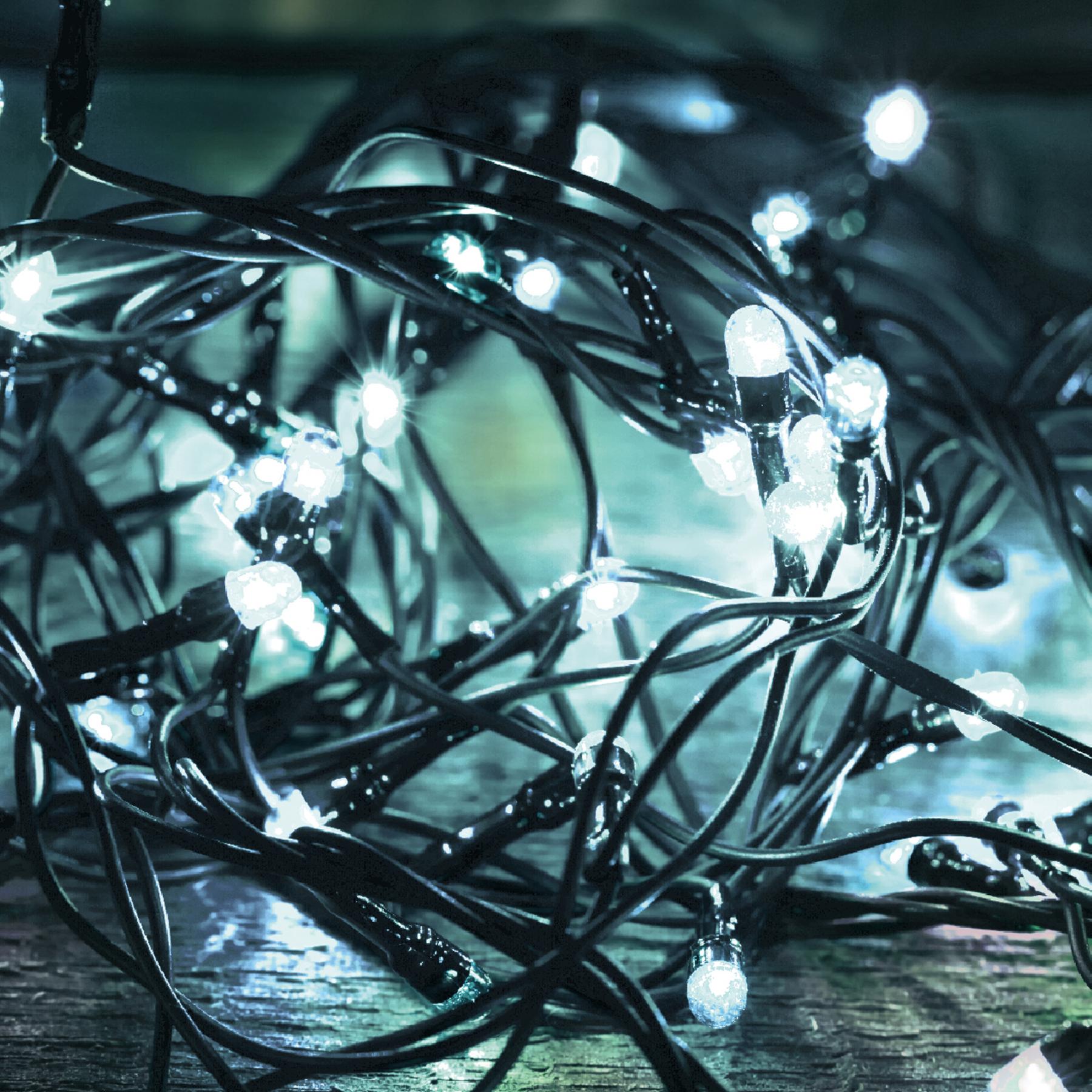 15479 Home LED 108C/WH LED-es fényfüzér, 7 m / 100 db hidegfehér LED, 8 fényprogram, zöld vezeték, hálózati adapter, kül- és beltéri kivitel - Image 1