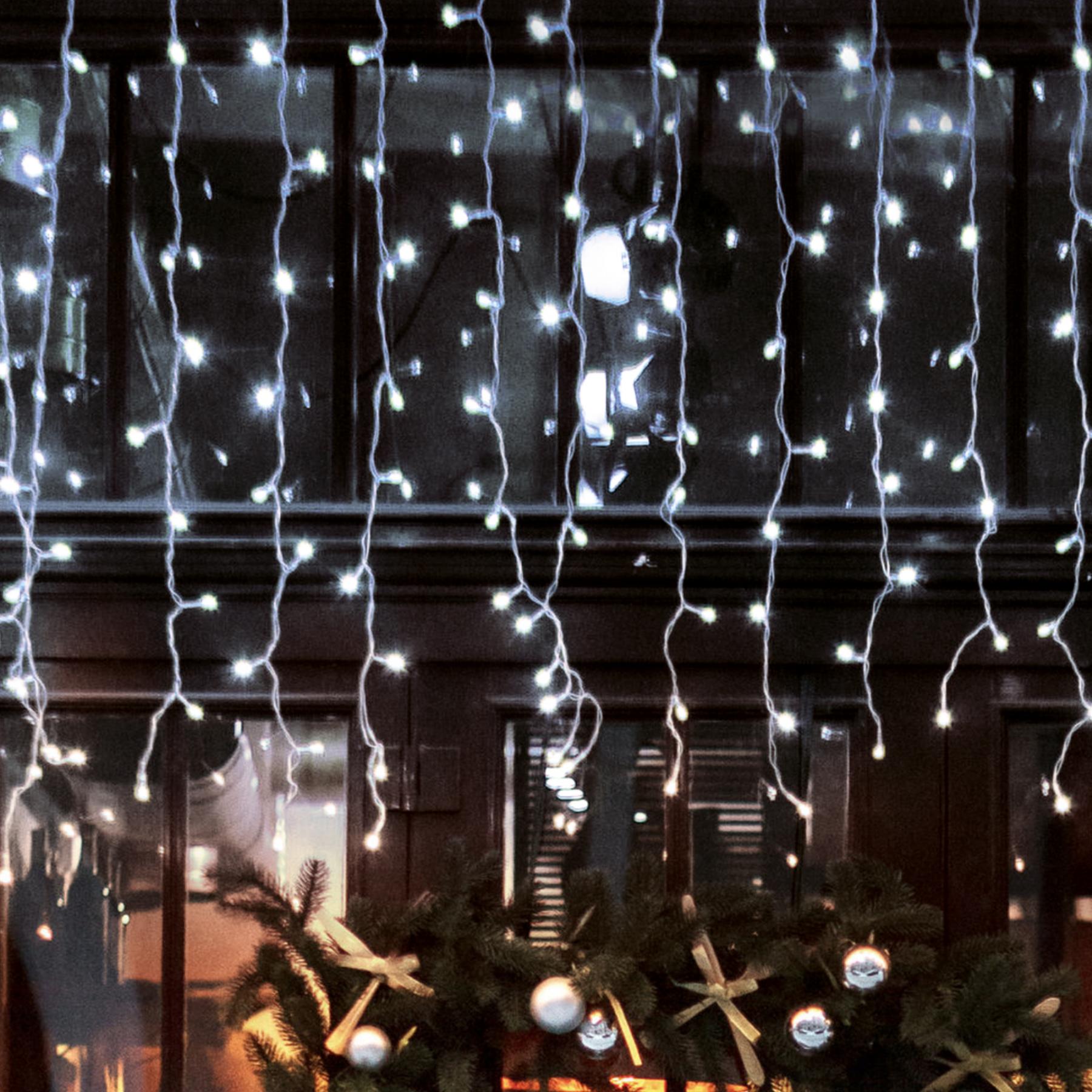 15622 Home DLFJ 400/WH LED-es fényfüggöny, 10 m / 400 db hidegfehér LED, állófényű, fehér vezeték, sorolható, kül- és beltéri kivitel - Image 1