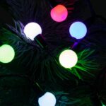 Home KBC 50 LED-es gömb fényfüzér, 4,9 m / 50 db színváltó LED, opál gömb dekoráció, fekete vezeték, hálózati adapter, kül- beltéri kivitel - Image 2