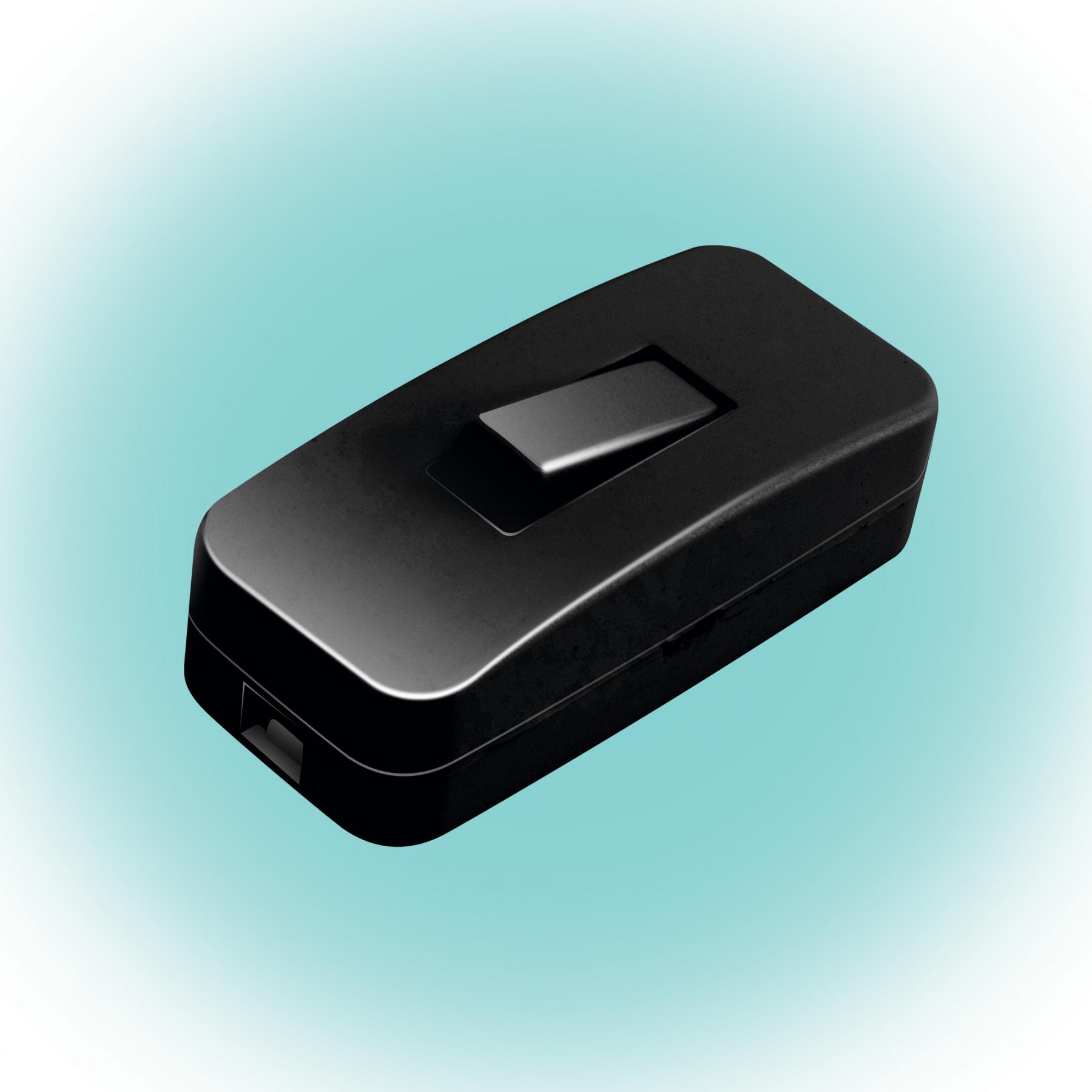 15706 Home NV 1K/BK zsinórközi 1 pólusú kapcsoló, beltéri használatra, H03VVH2-F, 2X0,75 mm2 kábellel szerelhető, max. 4A, fekete - Image 1