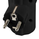 Home TPF-26/BK hálózati elosztó, T-alakú, 3 földelt aljzat gyermekvédelemmel, max. 3680W, fekete - Image 2