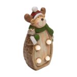 Home KDC 17 LED-es kerámia rénszarvas asztali dísz, 4 db LED - Image 2