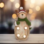 Home KDC 17 LED-es kerámia rénszarvas asztali dísz, 4 db LED - Image 4