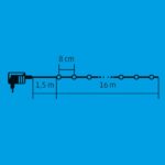 Home KII 200/WW LED-es fényfüzér, 16 m / 200 db melegfehér LED, állófényű, zöld vezeték, hálózati adapter, beltéri kivitel - Image 3