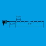 Home KII 100B/WW LED-es gömb fényfüzér, 8 m / 100 db melegfehér LED, állófényű, zöld vezeték, hálózati adapter, beltéri kivitel - Image 3