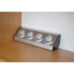 Home KNV 04 szerelhető konyhai hálózati elosztó, 3 védőérintkezős aljzat, rozsdamentes acél, felszerelés sarokba is, max. 3680W - Image 2