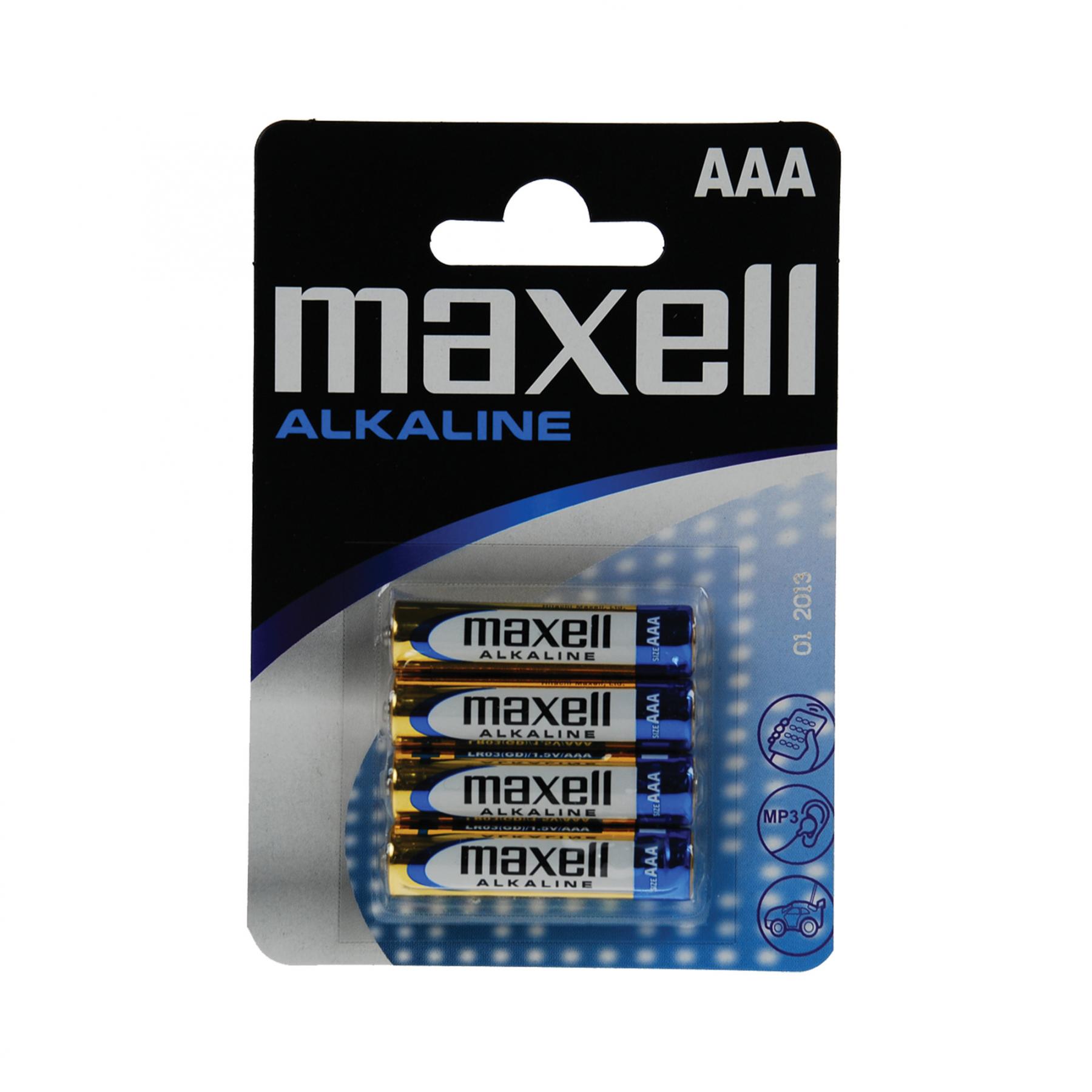 16361 Maxell LR03 AAA elem, alkáli, mini ceruza, 1,5V, 4 db/csomag - Image 1