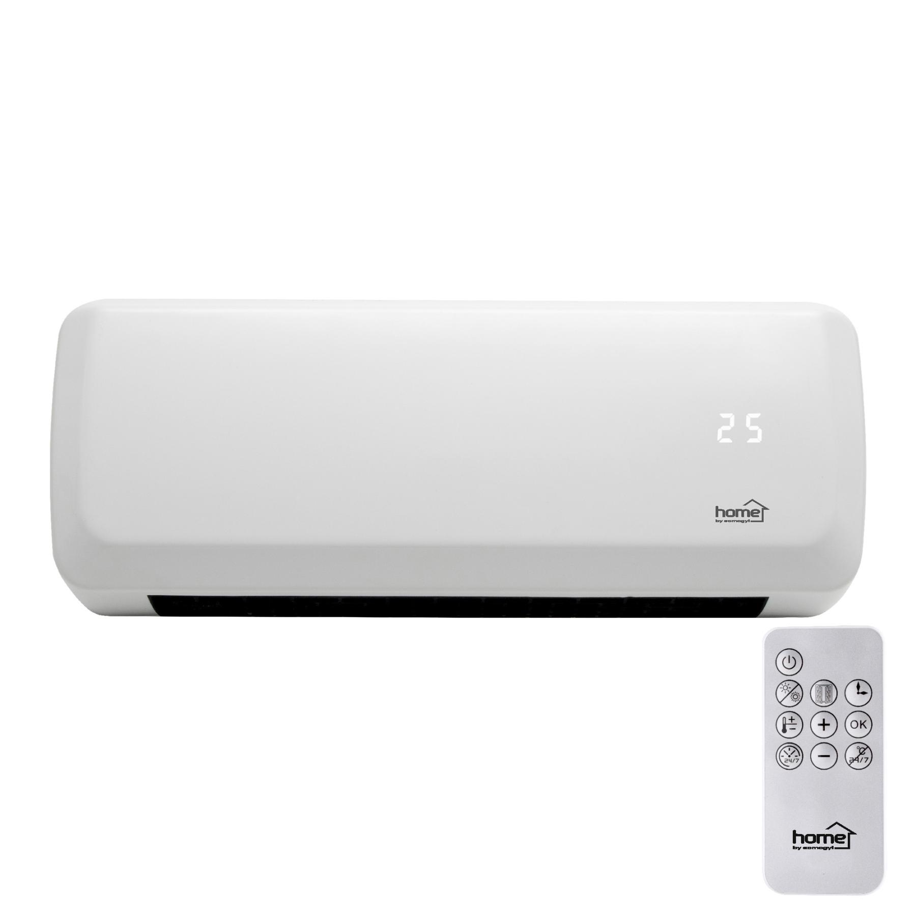 16448 Home FKF 42201 fali elektromos ventilátoros fűtőtest, 1000W/2000W, heti program, távirányító, fehér - Image 1