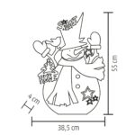 Home KAD 34 optikai szálas asztali dísz, festett fa hóember, színes fénypontok - Image 3