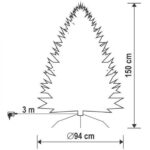 Home KMF 6/150 műfenyő beépített világítással, 250 db LED, 150 cm magasság, 94 cm átmérő, talpkapcsoló, 4 funkció - Image 5