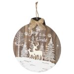 Home KLW 32 ablakdísz, ajtódísz, fa, 6 db LED, lézervágott, kapcsolható - Image 2