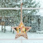 Home KLW 17 S ajtódísz, ablakdísz, fa, csillag forma, 6 db LED, lézervágott, hóember, kapcsolható - Image 3