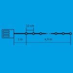 Home MLC 58/M mini LED-es fényfüzér, 4,9 m / 50 db színes LED, 8 fényprogram, zöld vezeték, elemes, kül- és beltéri kivitel - Image 2