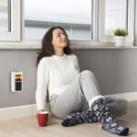 Home FKH 401 hordozható elektromos mini kerámia fűtőtest, 400W, elektronikus termosztát, lángeffekt, fehér - Image 5