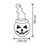 Home KD 180 T felfújható halloween tök, 183 cm, belső LED projektorral, beépített ventilátor, kül- és beltéri - Image 4
