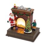 Home DRM 14 dioráma, kandalló, világító, Mikulás, beltéri - Image 2
