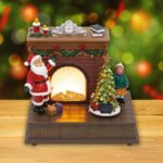 Home DRM 14 dioráma, kandalló, világító, Mikulás, beltéri - Image 4
