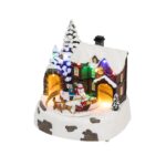 Home DRM 15 dioráma, havas ház, színes LED, rénszarvasszán, beltéri - Image 2