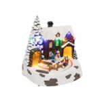 Home DRM 15 dioráma, havas ház, színes LED, rénszarvasszán, beltéri - Image 3