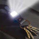 True Utility Cliplite, TU918, kulcstartó karabiner, tölthető lámpa, 4 funkció, 47 lm COB LED, Li-ion, marhabőr szíj, rozsdamentes acélváz - Image 3