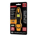 True Utility Cliplite, TU918, kulcstartó karabiner, tölthető lámpa, 4 funkció, 47 lm COB LED, Li-ion, marhabőr szíj, rozsdamentes acélváz - Image 6