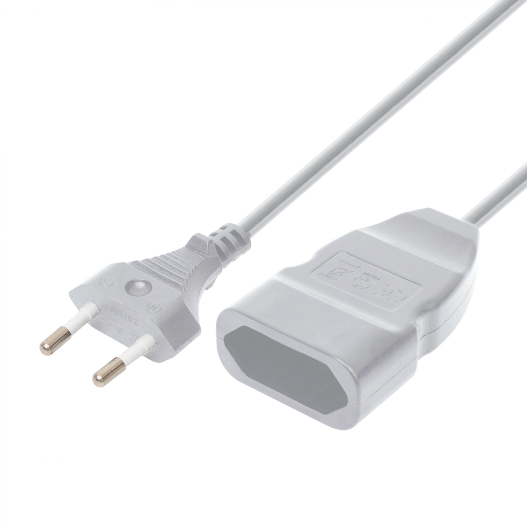 17570 Home NV 12-5/WH EURO kéteres hosszabbító, 5 m, H03VVH2-F 2x0,75 mm2 kábel, 250V~/2,5A/max.575W, fehér színű - Image 1