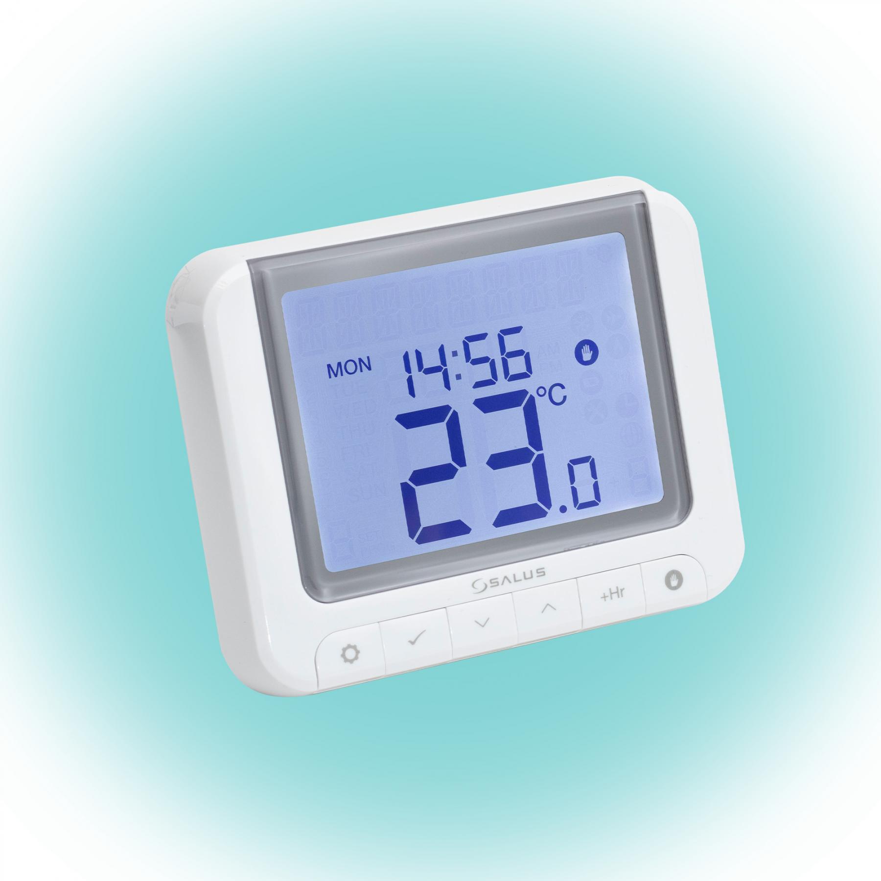 17672 SALUS RT520 vezetékes szobatermosztát, Opentherm csatlakozó, kontaktus kimenet, LCD, PIN kód, szerviz figyelmeztető, 5 - 32,5 °C - Image 1