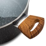 Nava 10-144-130 Nature tapadásmentes pecsenyesütő, kőbevonattal, hőálló fogantyú, üvegfedő, 28 cm - Image 2