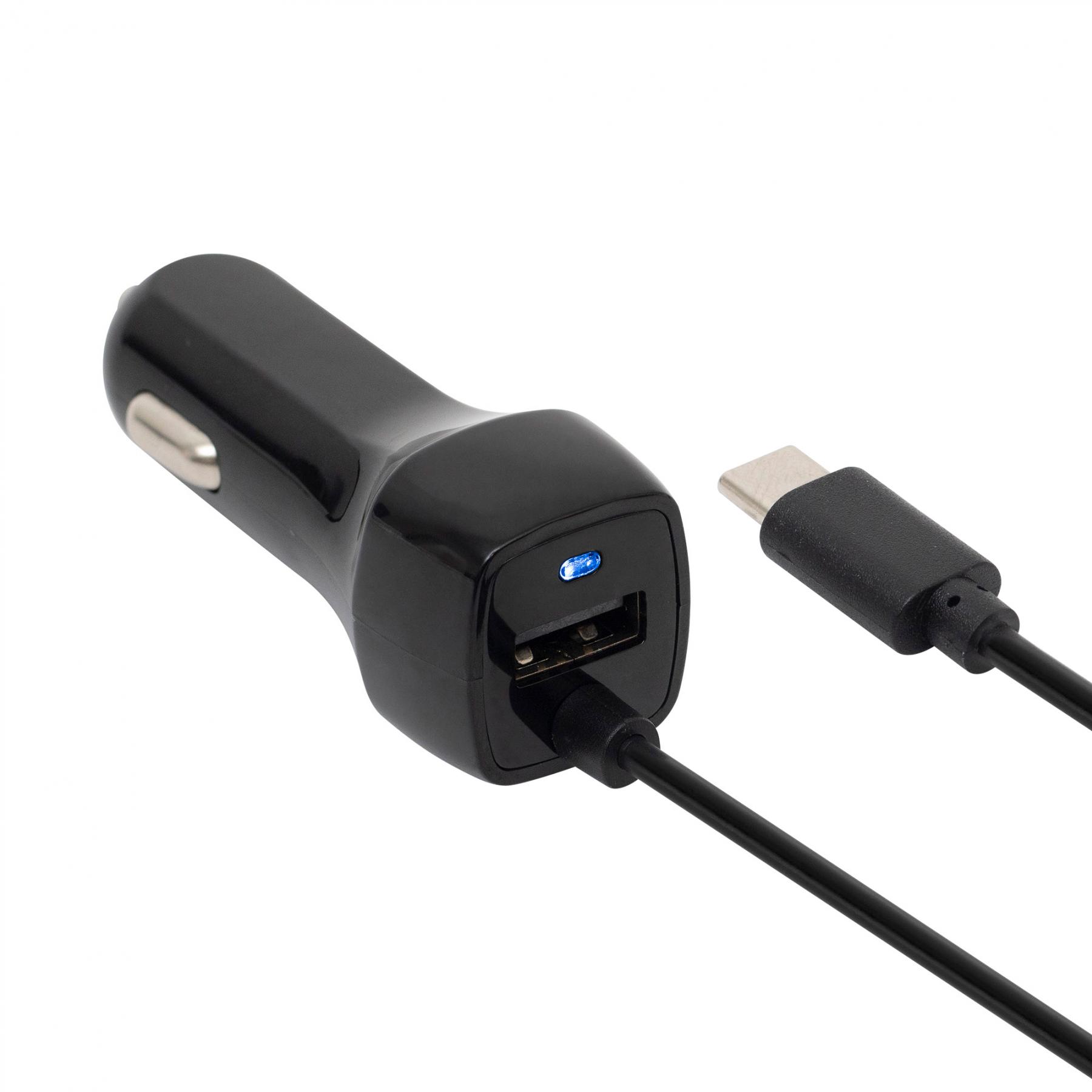 17702 SAL SAU 24C autós USB töltő 2in1, 2 készülék, USB, USB-C, 2,4 A összesen - Image 1