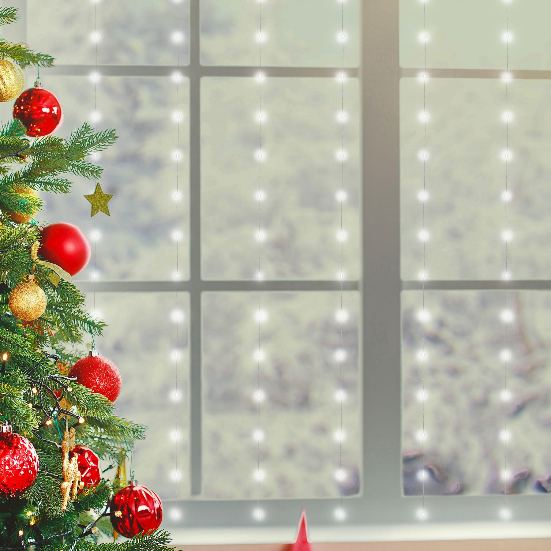 17721 Home MLF 200/WH micro LED-es fényfüggöny, 3x2 m / 200 db hidegfehér micro LED, 8 fényprogram, távirányító, USB csatlakozó, beltéri kivitel - Image 1