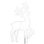 Home NEON 4 szarvas figura, LED-es neon fény, két oldalú, fém váz, IP44, kültéri, beltéri, napsárga - Image 2