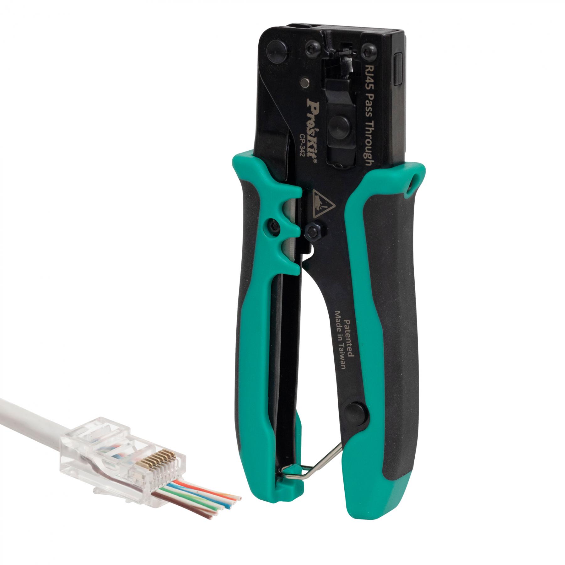 17877 Pro'skit CP-342 UTP-RJ45-8P8C gyorskrimpelő fogó, nyitott végű dugókhoz, biztonsági zár, gyors - Image 1