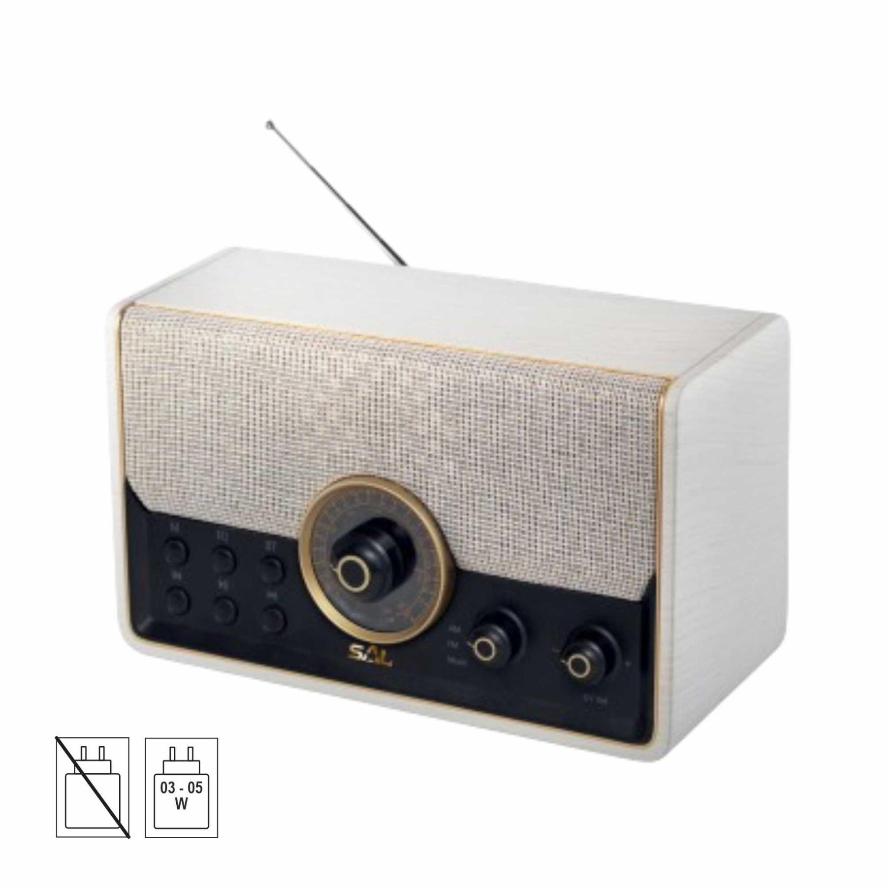 17952 SAL RRT 6B retro táskarádió, multimédia lejátszó, 6 in 1, BT, USB, MicroSD, AUX, FM rádió, kihangosító, beépített mikrofon - Image 1