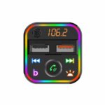 SAL FMBT 18RGB autós kihangosító és töltő, 5 in 1, FM modulátor, dupla USB gyorstöltő, feszültségmérő, basszus-kiemelés gomb - Image 3